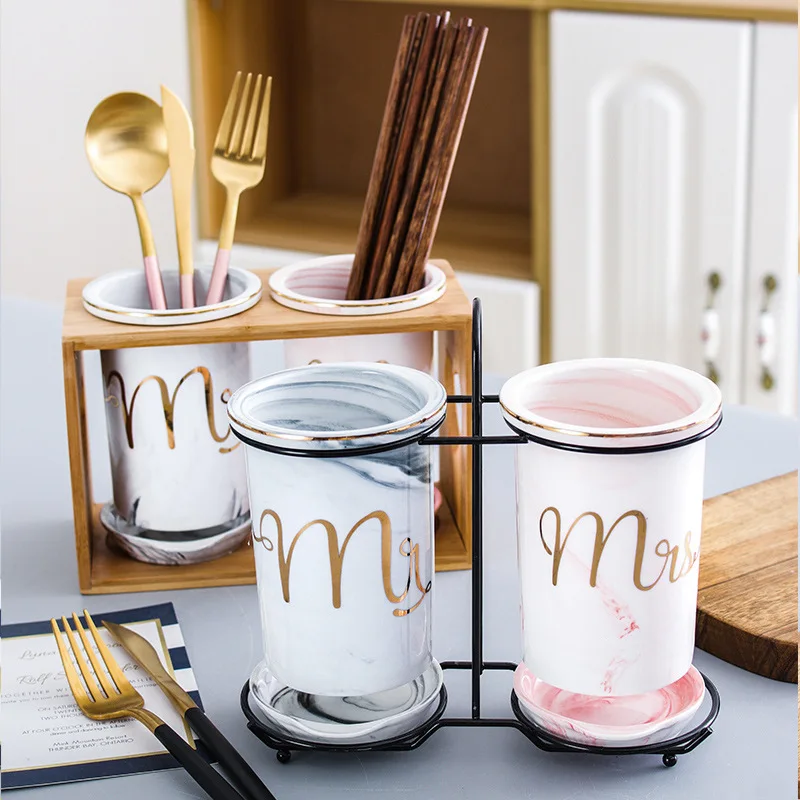 

Chopsticks Storage Rack Ceramic Bamboo Dish Drainer Cutlery Holder for Fork Spoon 1Pcs Kitchen Organizer Japanese Style