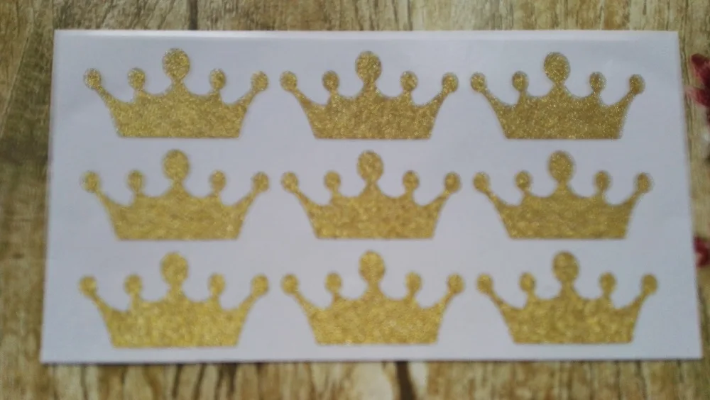 5x2.5cm Gold Glitter Sticker Seal - Crown