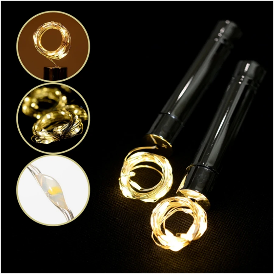 Светодиодный светильник 2 м 20 светодиодный RGB теплый белый длинный инструмент для установки пробок в бутылки формы гирлянды для бара вечерние свадебные украшения батарея лампа