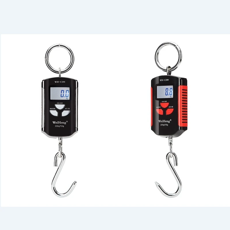 

Portable Crane Scale 200kg 100g Mini Heavy Duty Electronic Digital Stainless Steel Hook Scales LCD Loop Hanging Weighing Balance