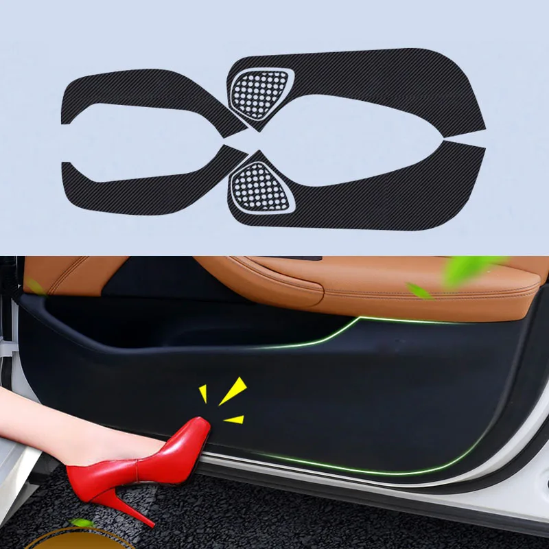 For Lexus ES 2013-2014 Car Door Anti-Kick Pad 3D Carbon Fiber Protection Mat