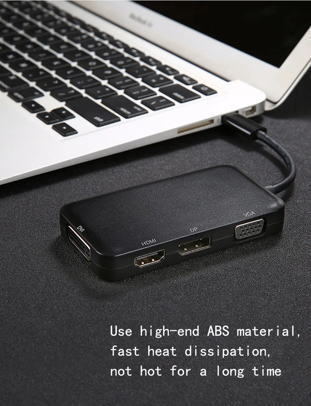 Fealushon док-станция Тип C разъем HDMI DVI VGA DP концентратор для ноутбука Macbook Pro hp DELL поверхность lenovo samsung док-станция