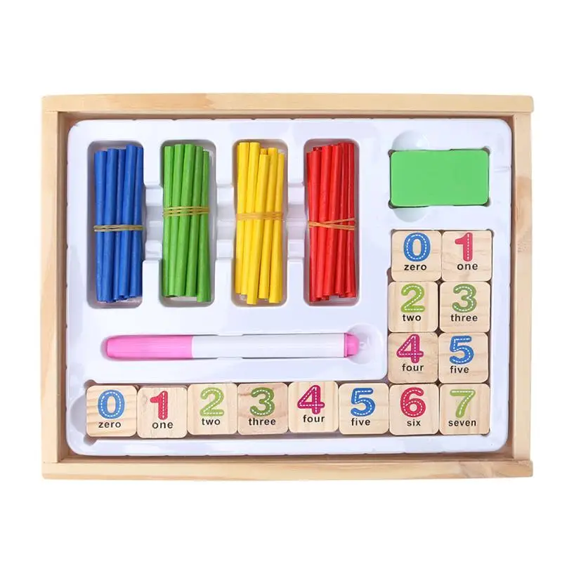 Early Learning Counting Math Toy, Children Wooden Educational Numbers Letter Alphabet
