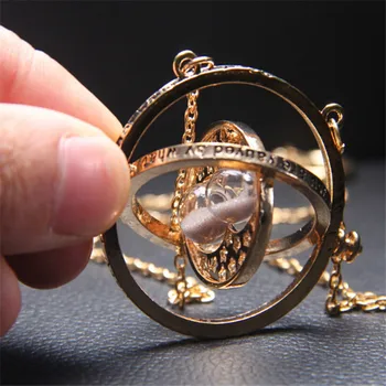 

movie Necklace Series Magic Gifts For Lady Girls Gold Snitch Time-Turner Pendant Chain