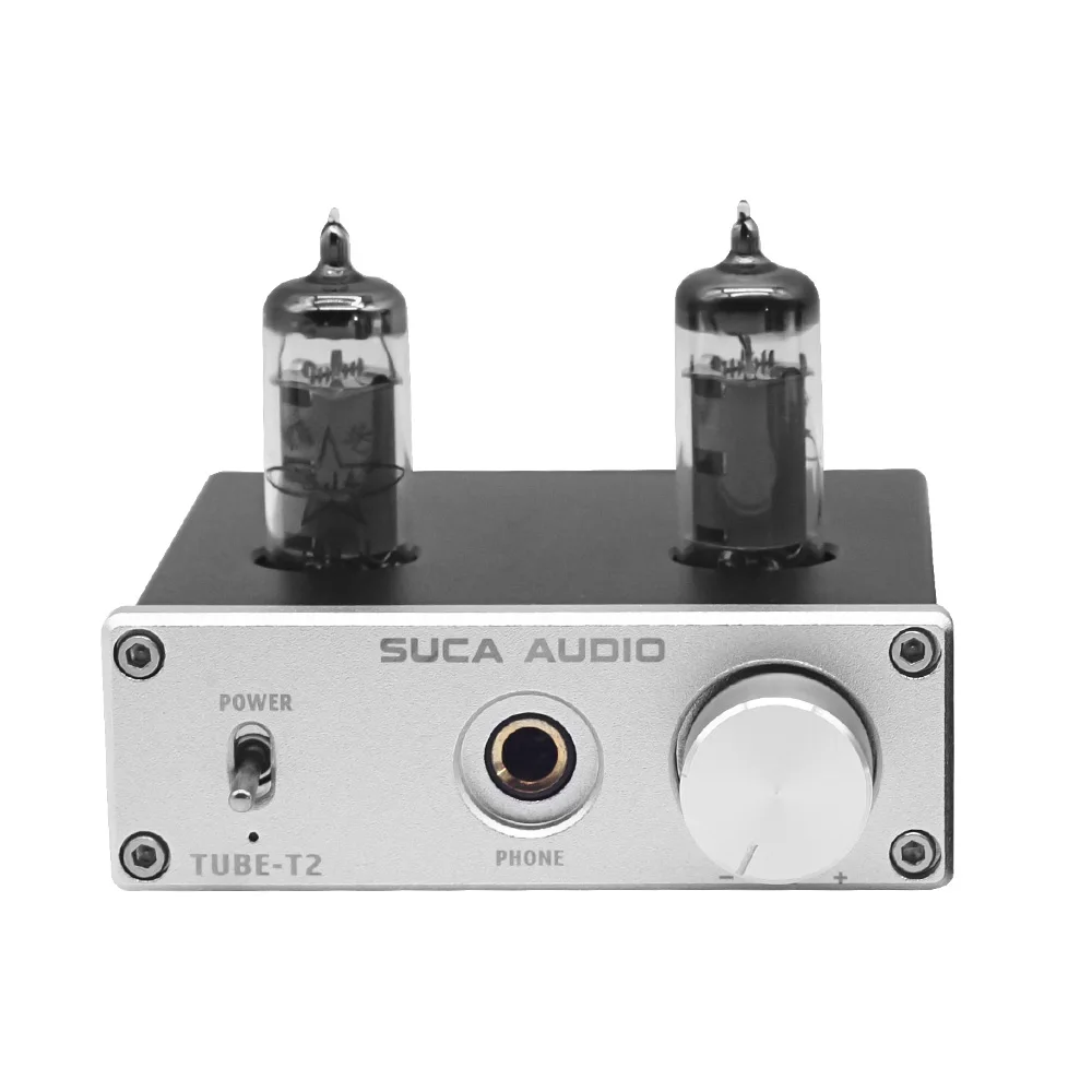 SUCA 6K4 трубка NE5532 портативный усилитель для наушников 6J1 аудиотрубка Bile наушники усилитель Аудио Amp для телефона аудио - Цвет: Серебристый
