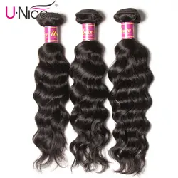Волосы UNICE 3 пучка индийские волосы натуральные волнистые 100% человеческие волосы ткачество натуральные пучки волос Remy 8-26 дюймов Бесплатная