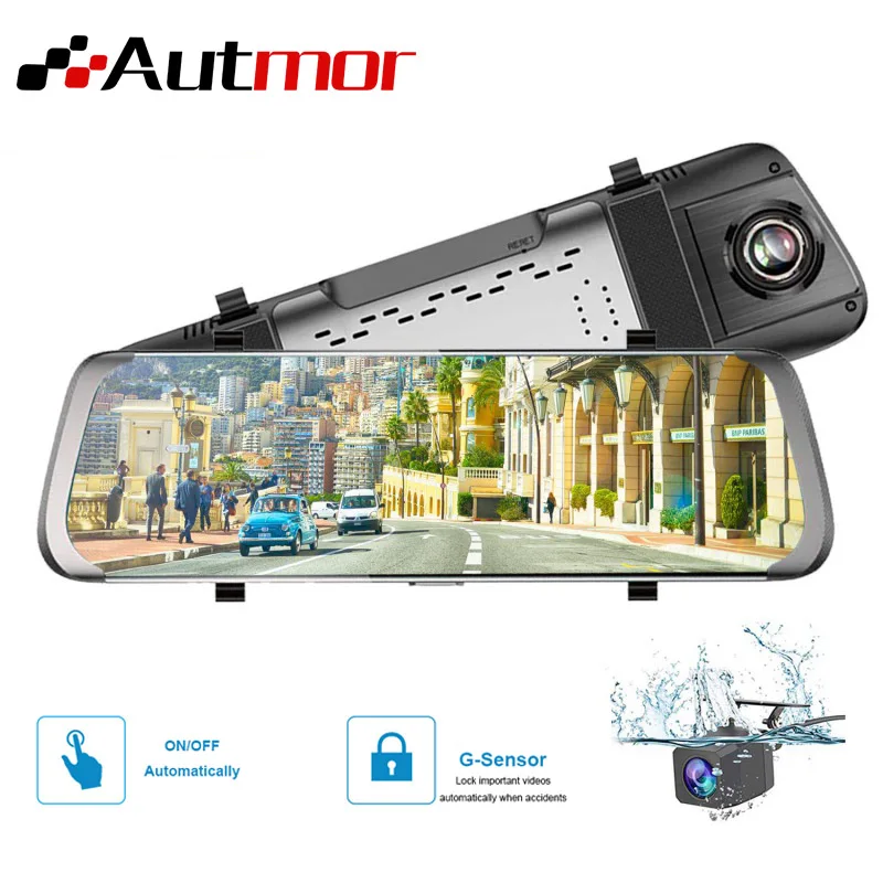 

AUTMOR DVR Mirror Camera 4G ADAS Streamen Media FHD 1080 P WiFi 10 inch mirror Dash Cam 170 Degree Video Recorder