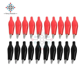 

10pair P2001 Black Red Soft Plastic Coated Testing Probe Aligator Clips Crocodile