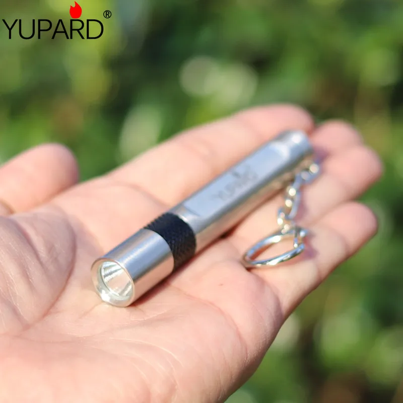 Yupard Q5 светодиодный нержавеющей оболочки Мини Torch Light фонарик 3 Режима Факел Перезаряжаемые 10440 ААА батареи Открытый Отдых Рыбалка