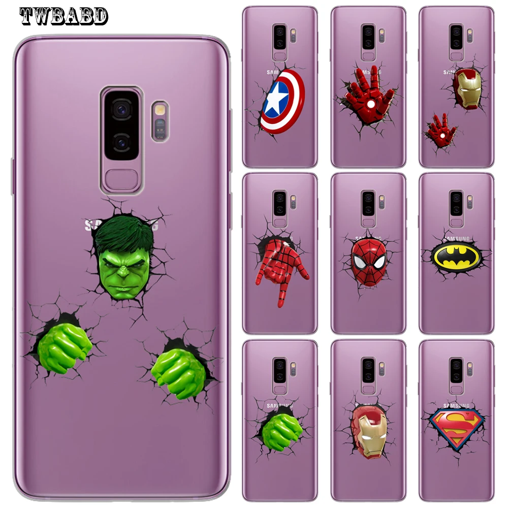 

Cool Iron Man Spiderman Hulk Phone Case For Cover Samsung Galaxy S9 S8 S10 Plus S7 S6 Edge S10 Lite Note 8 9 Soft Cover Etui