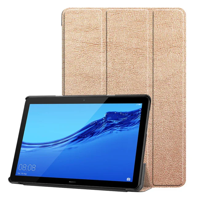 Чехол для huawei MediaPad T5 10,1 AGS2-W09/L09/L03/W19 планшет Funda Тонкий Стенд флип-чехол из искусственной кожи чехол s для huawei T5 10 чехол - Цвет: Rose Gold