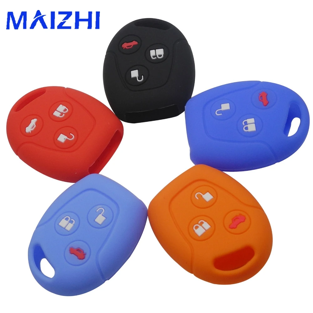 

Silicone Car Styling Cover Key Fob Case Sticker Set Protector Accessories Fit For Ford Mondeo Fiesta Focus C-Max KA GALAXY