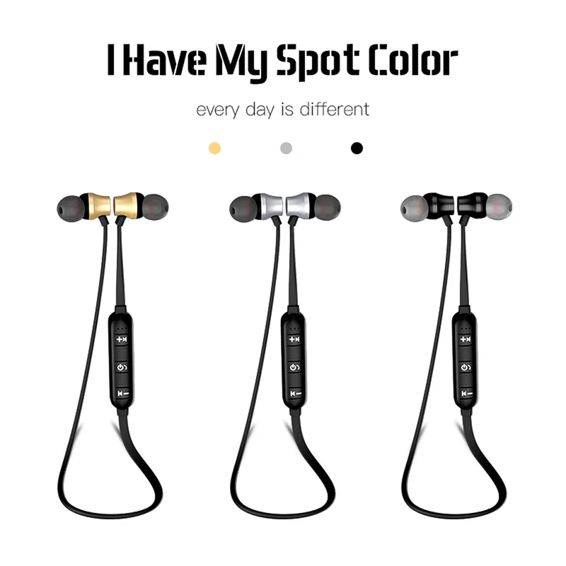 

Bluetooth Headset with MIC Magnetic Wireless Bluetooth Earphone Sport Sweatproof Bass Music Headphone for Mobile Phones