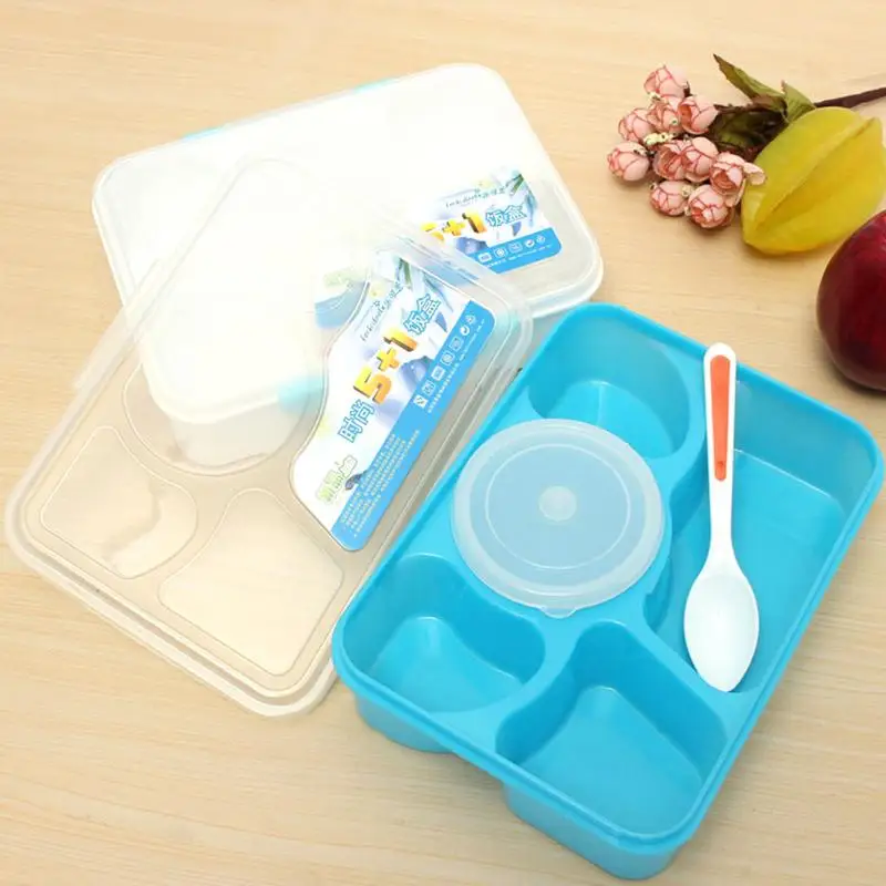 

Large Capacity Bento Lunch Food Container Dinnerware Sets PP Plastic Singel Layer Outdoor Picnic Lunch Storage Box Tableware