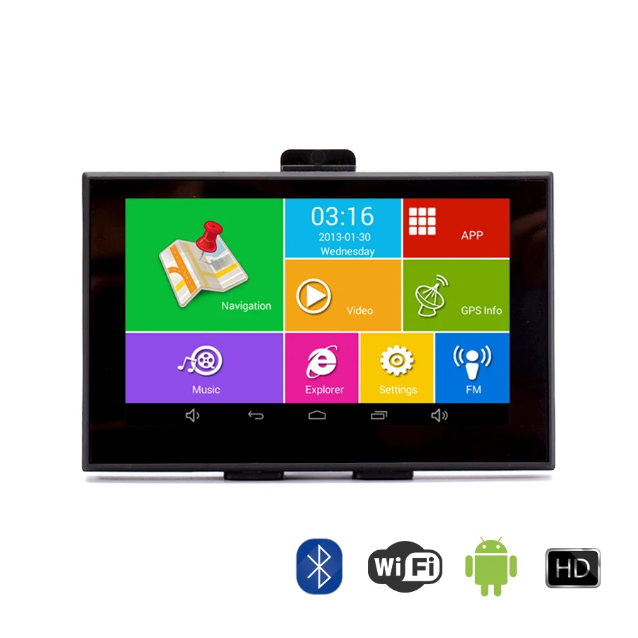 

5" Android GPS Car Truck Navigation IPS Capacitive Bluetooth wifi 8G/512M AV-in Precise Localization Map Free FM Transmitter