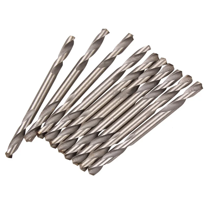 

10pcs/set 4341HSS Steel 3.2MM 1/8" Shank Double End Spiral Twist Drill Bit Set Drilling Tools for Metal 135 Degree
