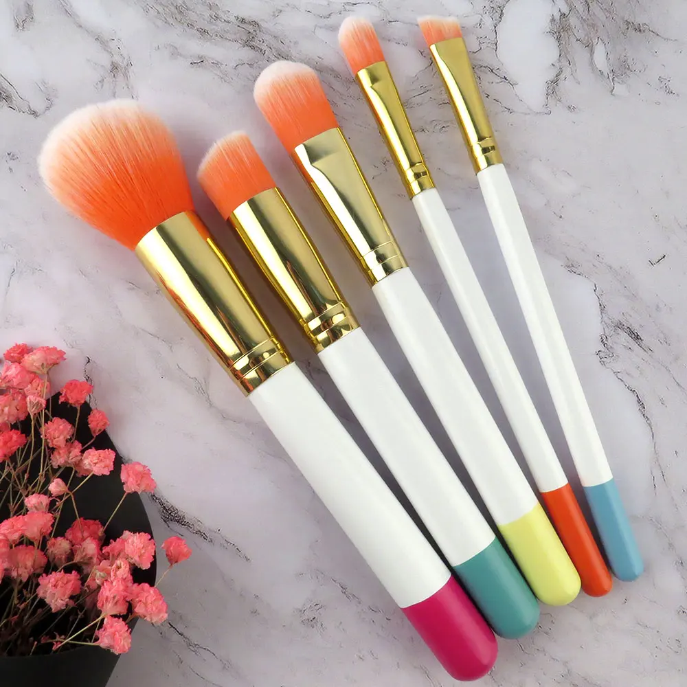 

Hot Makeup Tools Fresh Free Shipping 5pcs Charming Cosmetic Brush Set Blusher Brush  Eyebrows Brush Kits Very Perfect