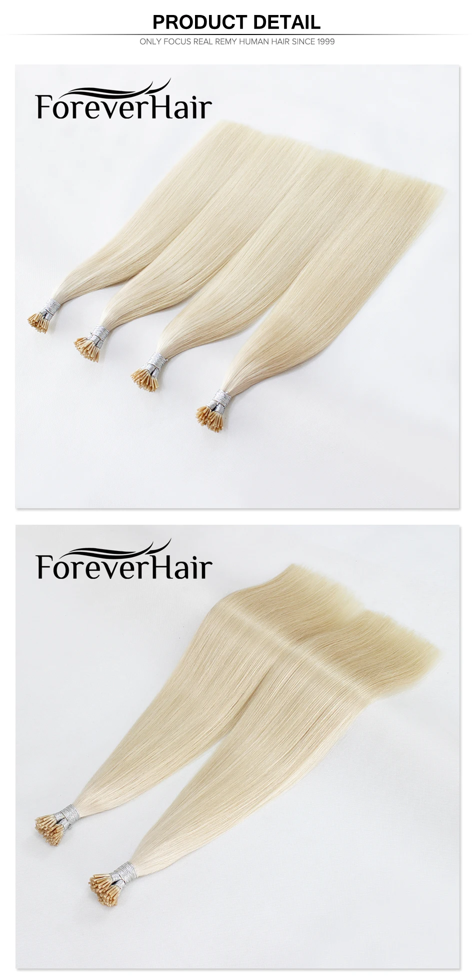 FOREVER HAIR 0,8 г/локон 1" 18" 2" Remy двойные нарисованные человеческие волосы для наращивания платиновый блонд#60 кератиновые бонды для наращивания волос 80 г