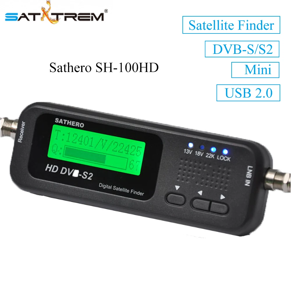 

2PCS Sathero SH-100HD DVB-S/S2 Digital Pocket Satellite Finder HD Satellite Receiver Signal Meter USB 2.0 dvb-s2 SatFinder