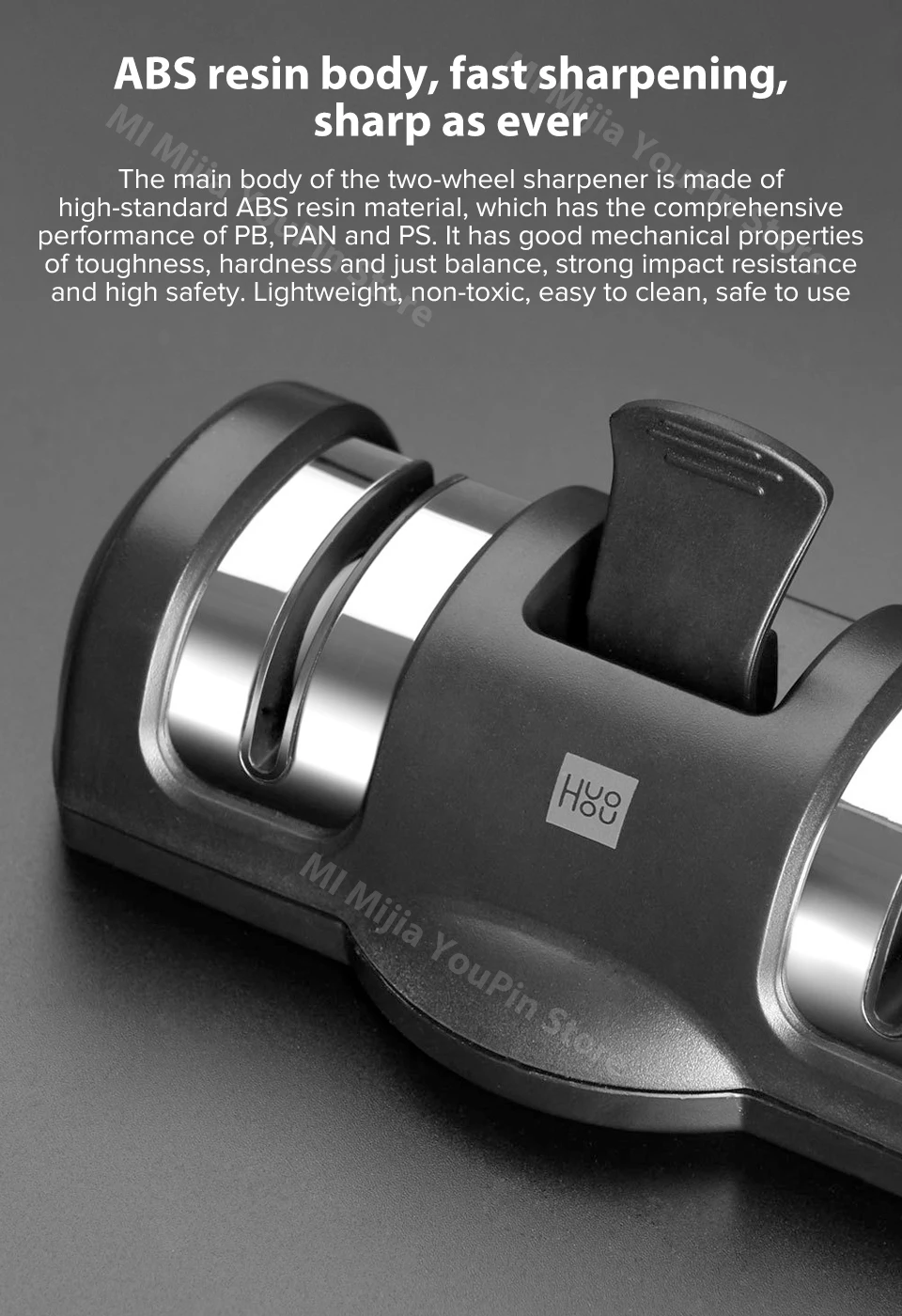 Xiaomi Mijia Huohou Knife Sharpener 2 Stages Kitchen Sharpening Stone Grinder knives Whetstone Sharpener Tool for Kitchen Knife (3)