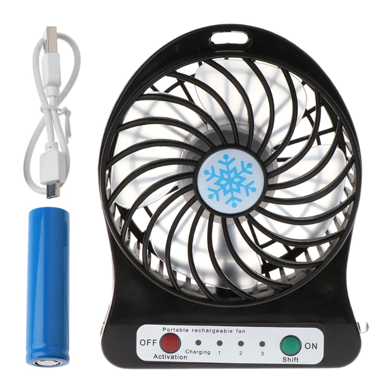 Led Licht Fan Luchtkoeler Mini Desk Usb Ventilator Met 18650 Batterij Power Powerbank Usb Lader Pc usb Poort|Ventilatoren| AliExpress