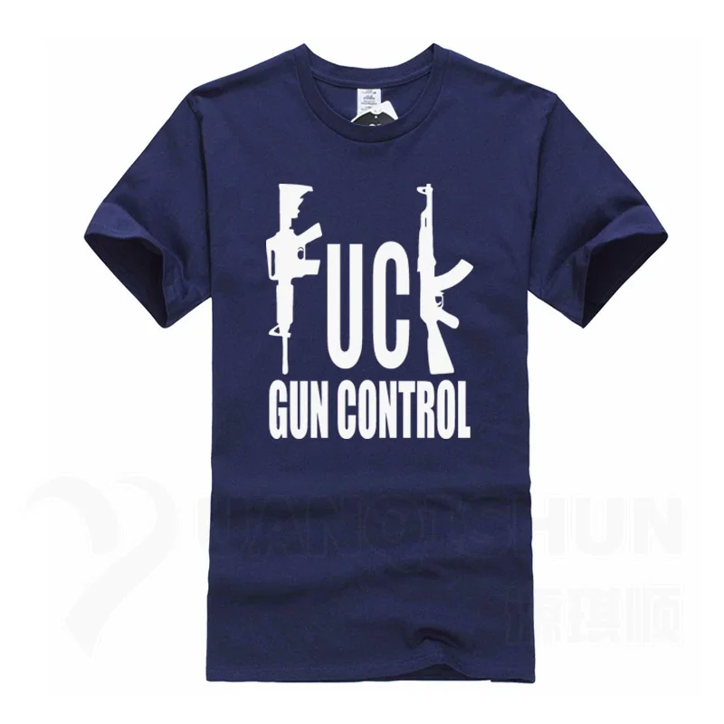 Забавная Мужская футболка с принтом с пистолетом, модный дизайн AR15 AK47, футболка с пистолетами, 16 цветов, бутик, хлопковые топы, футболки в стиле хип-хоп - Цвет: NavyBlue 1