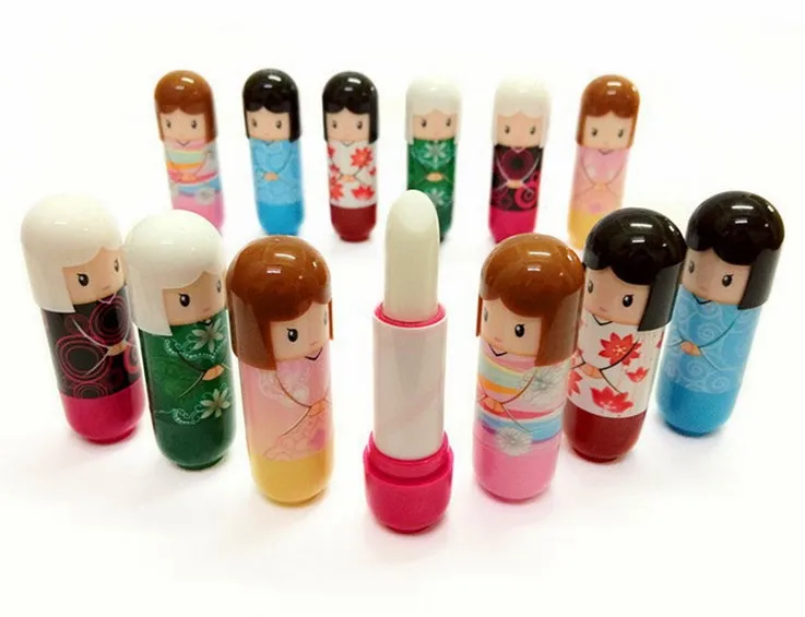 Новинка Kawaii кимоно кукла девушка макияж бальзам для губ увлажняющий в форме