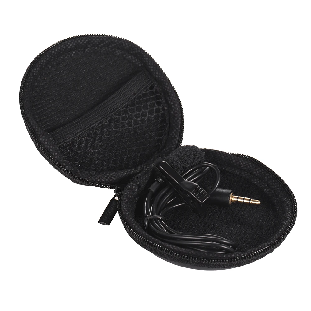 

Mini Tie Lapel Clip-on Wired Microphone Mic 3.5mm Plug for Smartphone PC Laptop Chatting Singing Karaoke with Carry Case