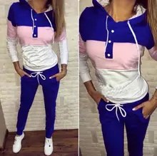 2016 Hot Sale Pullover Two Piece Sets Hoodies Tracksuit Long Pant Running Set Plus Size Outdoors Sexy Sport Suits