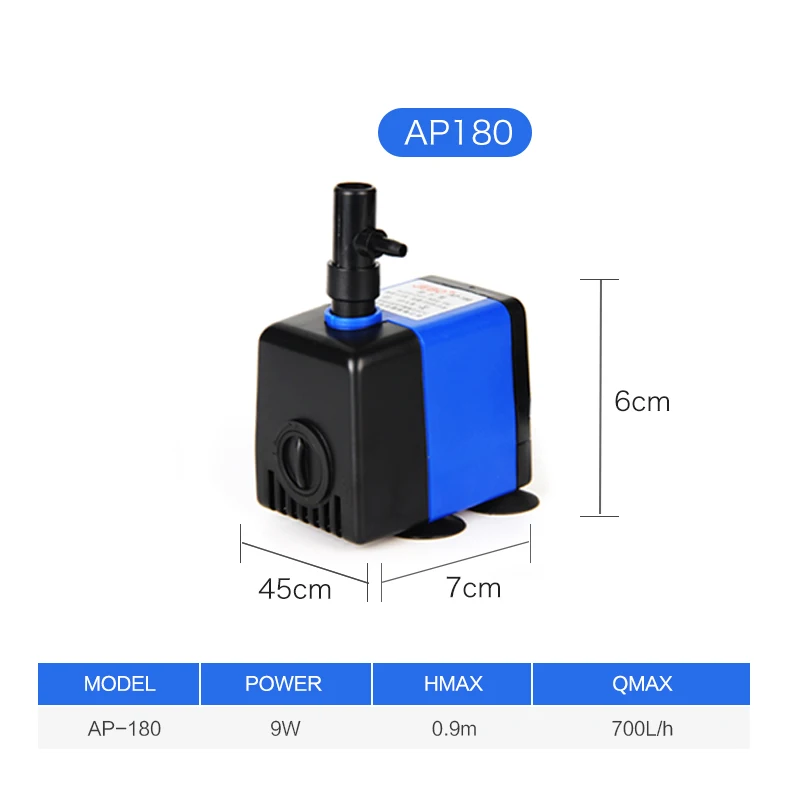 JEBO водяной насос с регулируемым потоком для аквариума, аквариумный насос, погружной насос высокого качества 5/9/19/26/62/65 Вт - Цвет: AP-180 9W