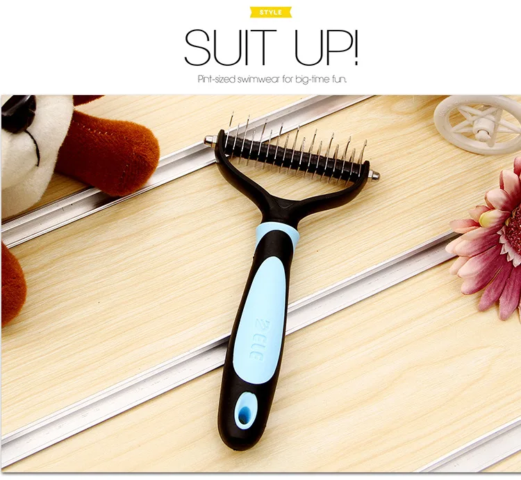 Hot Dog Pets Cat Fur Dematting Grooming Deshedding Trimmer Tool Comb Rake Brush For Dogs Cats And Rabbits (11)