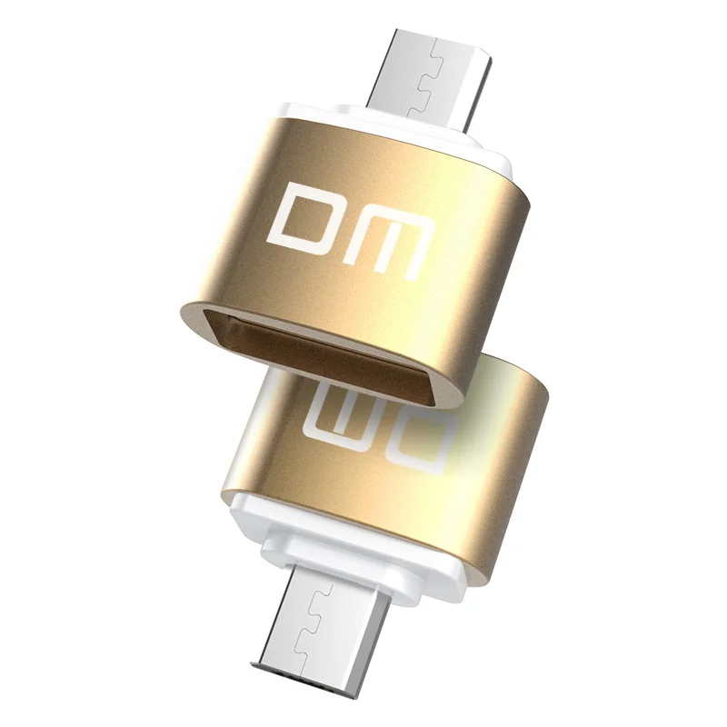 

DM OTG-B Adaptor OTG function Turn normal USB into Phone USB Flash Drive Mobile Phone Adapters Golden