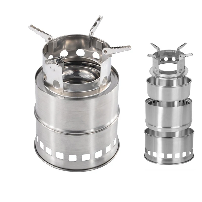 New Camping Stove Portable Stainless Steel Outdoor Wood Stove Firewood