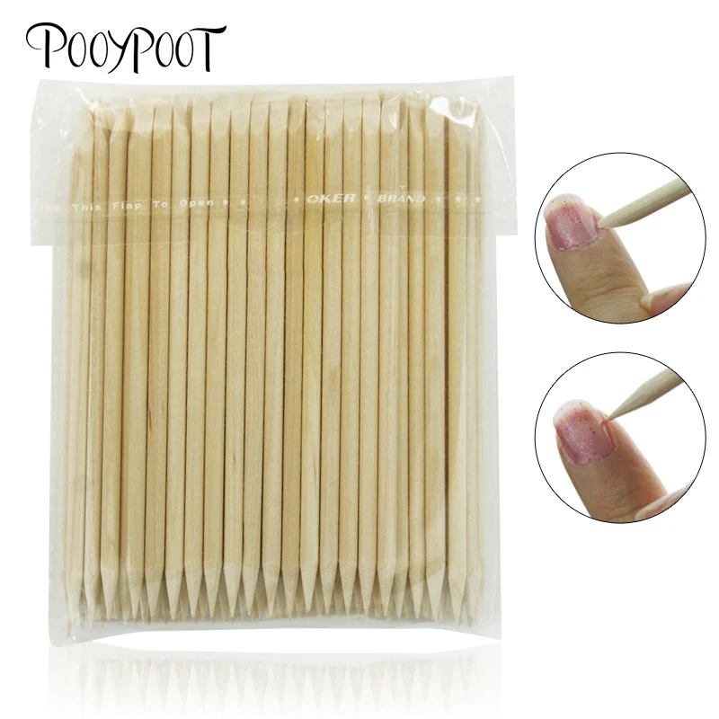 

Pro 100pcs/set Length Original Orange Wood Nail Art Tools Orange Wood Material Sticks Cuticle Pusher Remover for Nails Makeup