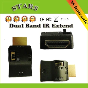 

Dual Band IR Siginal Extend IR Extender & Receiver Over HDMI for Remote Control HDMI Cable IR A/V Device,Wholesale Free Shipping