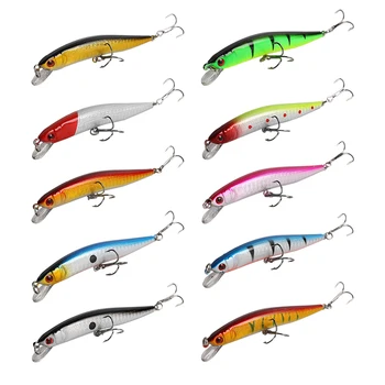 

Fly Fishing Minnow 10pcs/lot 9.5cm/8.53g Fishing Lure Hard Bait Wobbler Carp Fishing Tackle Artificial For Boat Fishing