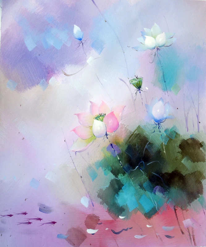 

Modern home decor hand-painted oil painting beautiful flowers pictures DM-150625-9