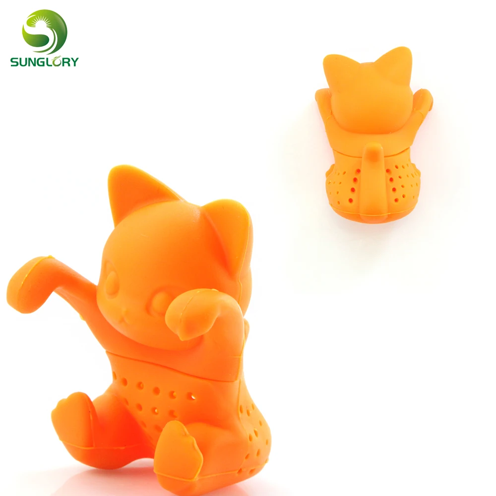 Милый силиконовый фильтр для инфузионного чая Cat диффузор повторного