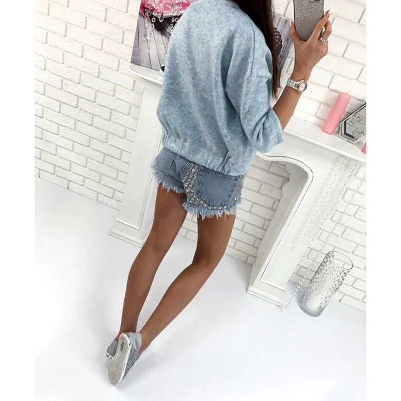 Basic Jacket Women Knitted Cardigant Motorcycle Jackets Coat Streetwear Autumn Women Clothes WS1359Z
