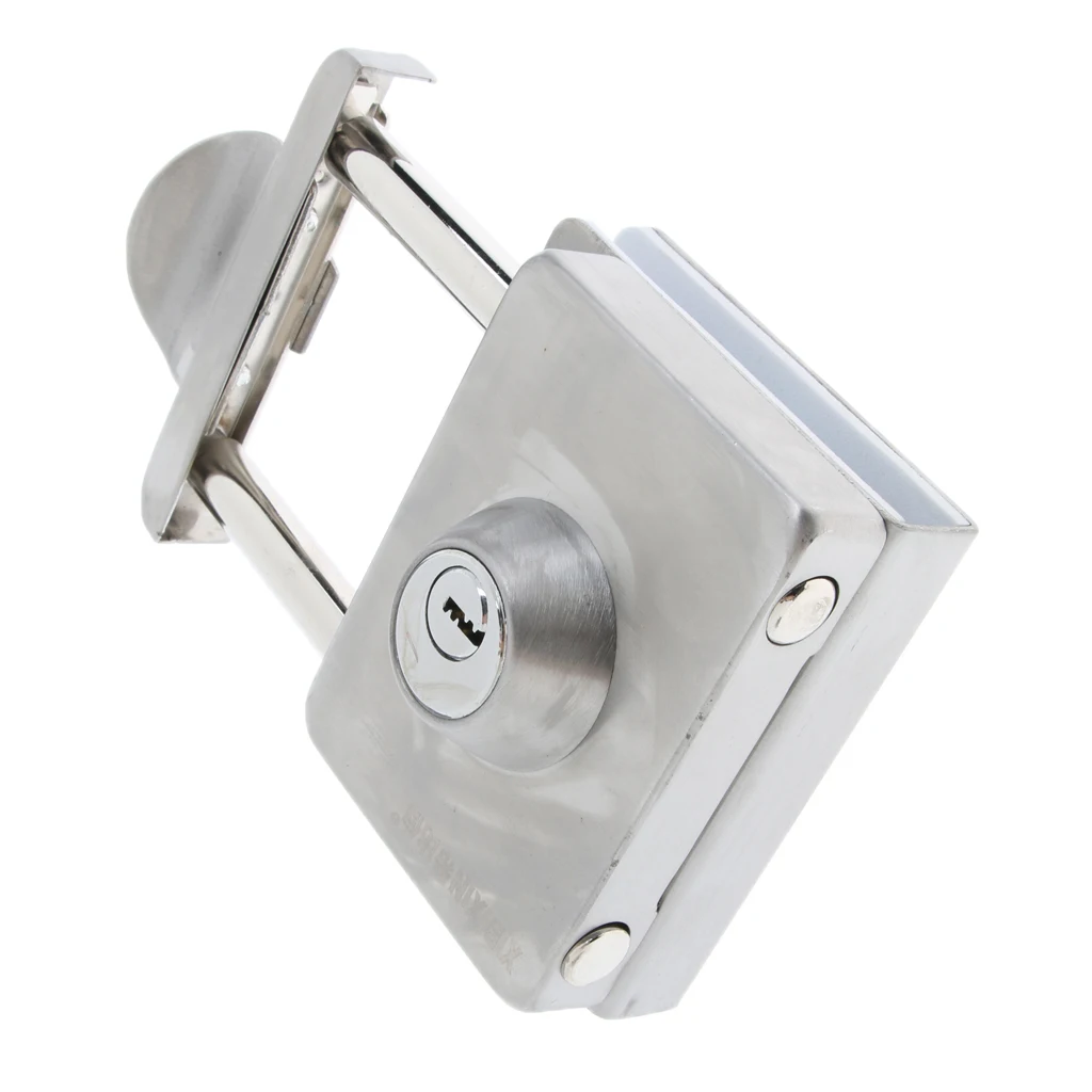 New Stainless Steel Double Glass Door Sliding Door Lock with Handle No Punching Easy to Install 10mm-12mm