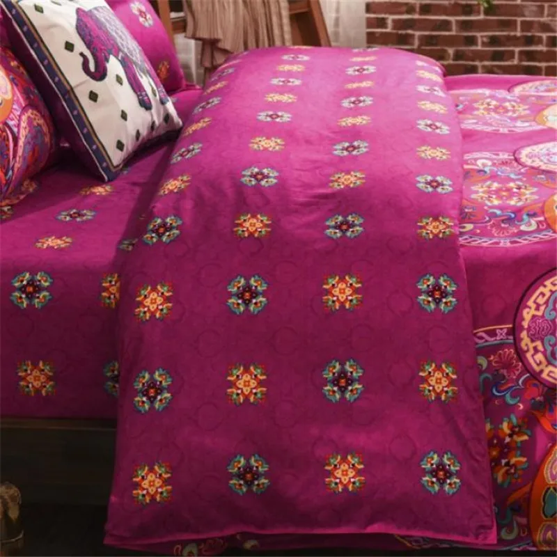 Национальный стиль Recto Prune двусторонний пододеяльник с подушкой Sham Boho Мандала постельный комплект