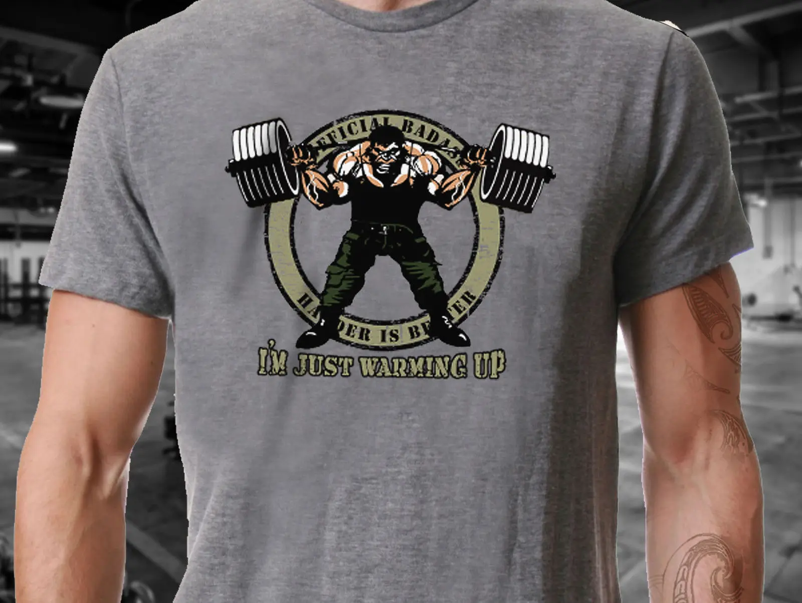 Male Pre Cotton Clothing 100 Cotton I'm Just Warming Up Barbell
