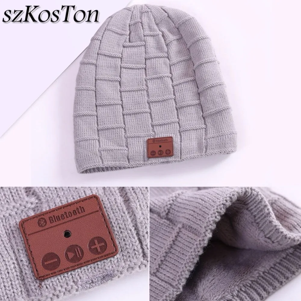 V3.0+EDR Bluetooth Wireless Music Hat Knitted Plus Velvet