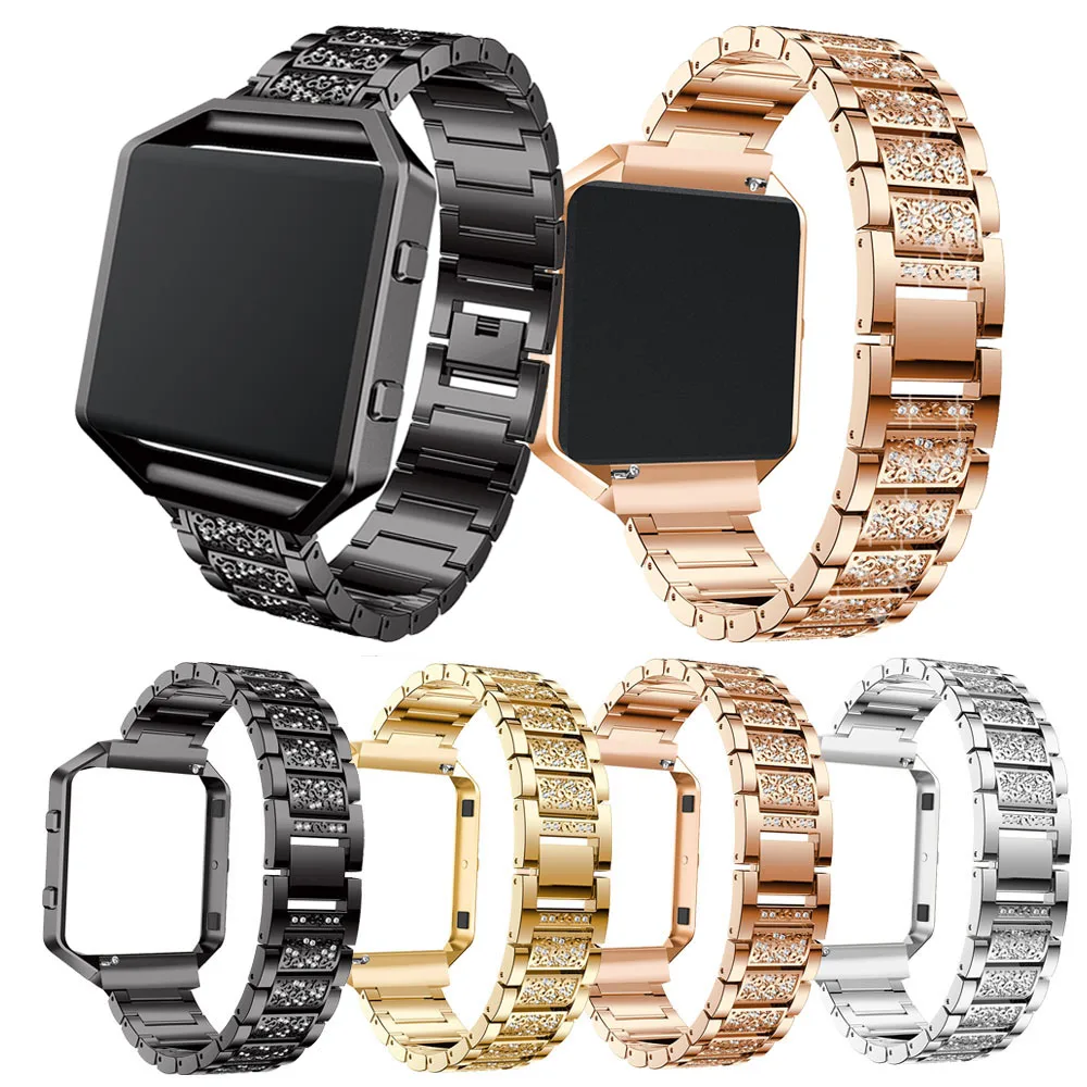 

for Fitbit Blaze Band Bracelet Metal Buckle Bands Stainless Steel Straps For Fitbit Blaze Strap Rose Gold Wristband 23mm Women