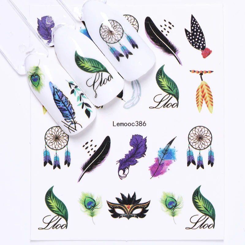 

LEMOOC Flowers Butterfly Nail Art Water Decals Transfer Sticker Mixed Pattern Nail Stickers Decals Decorations DIY Nails
