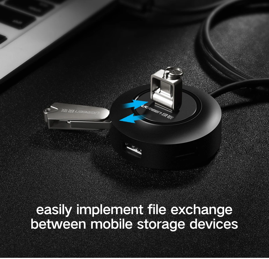 Ugreen мультипорт, USB2.0 HUB адаптер для apple samsung hauwei asus xiaomi ноутбук usb-хаб 4 порт для зарядки и синхронизации данных OTG кабель короткий