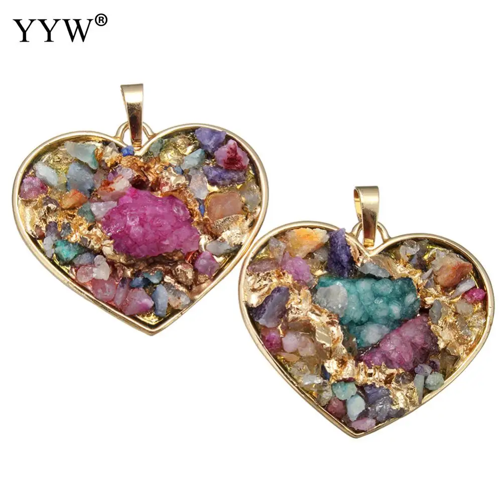 Женская подвеска из натурального камня для изготовления ожерелья латунь со