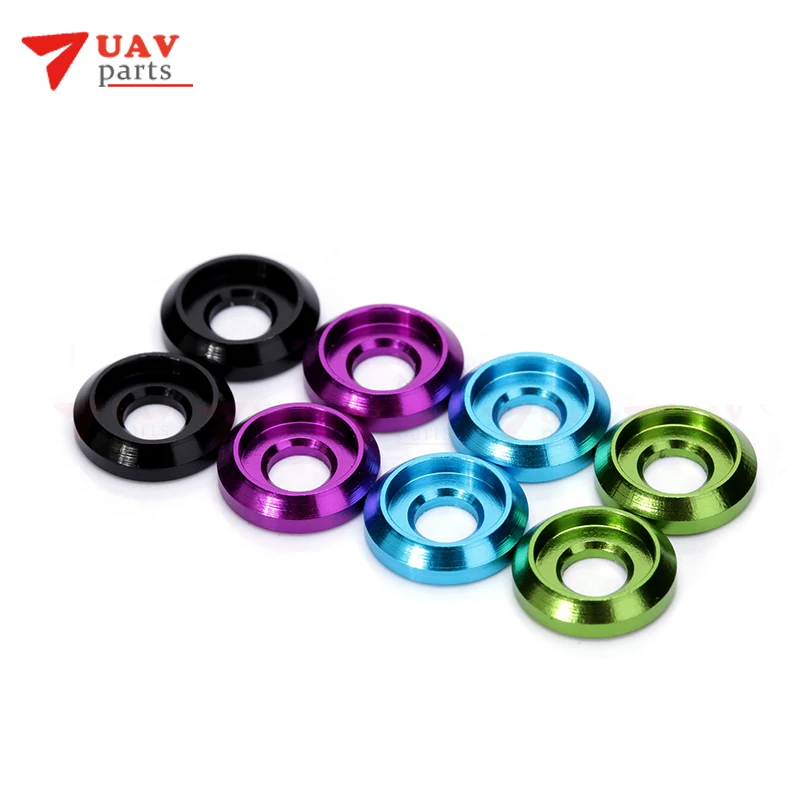 

20PCS New M3 Colorful Aluminum Alloy Cone Cup Head Screw Gasket Washer (Multicolor)