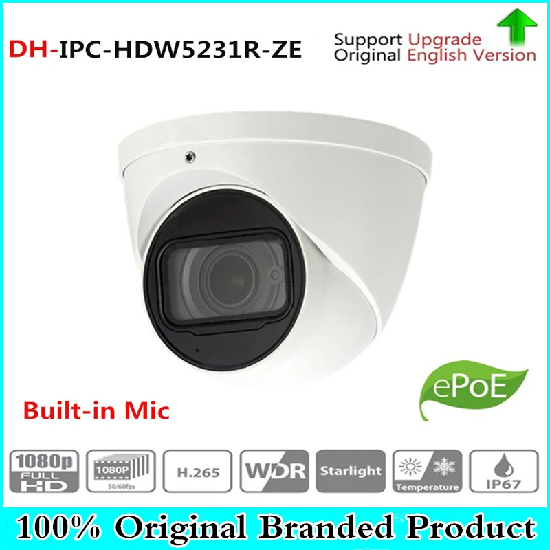 

DH Original IPC-HDW5231R-ZE 2MP IP camera to replace IPC-HDW5231R-Z 2.7~13.5mm motorized lens built-in Mic with Logo Free shipp