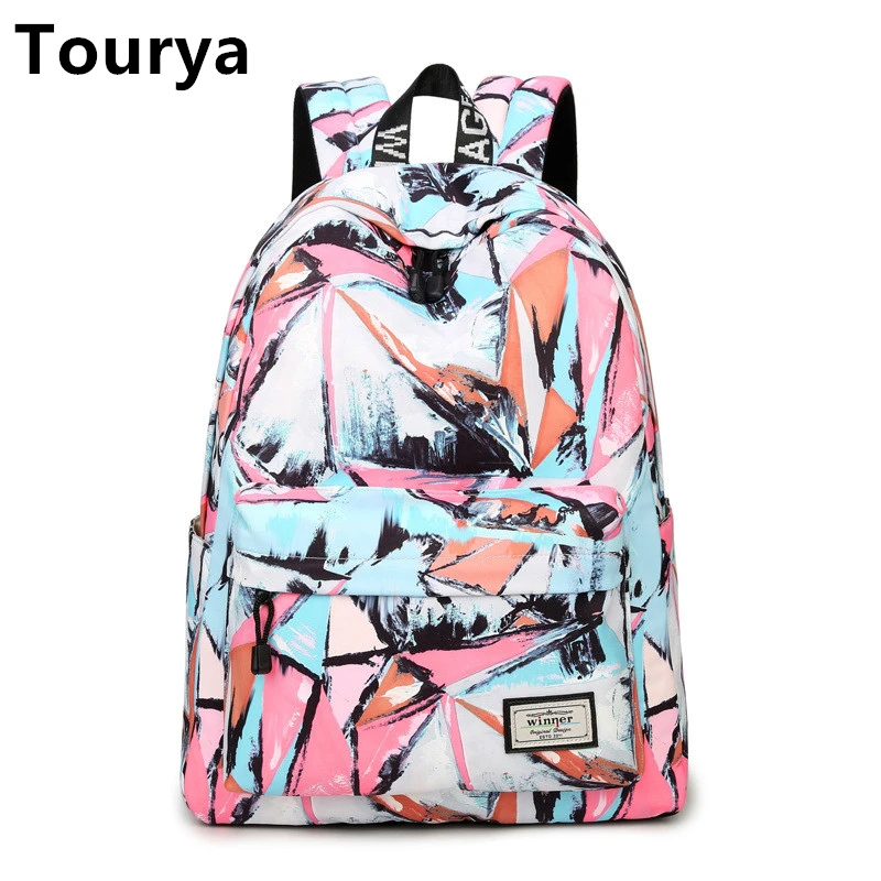 

Tourya Fashion High Quality Bags Designer Women Waterproof Backpack Casual School Bag Teenagers Girls Laptop Bagpack Mochila